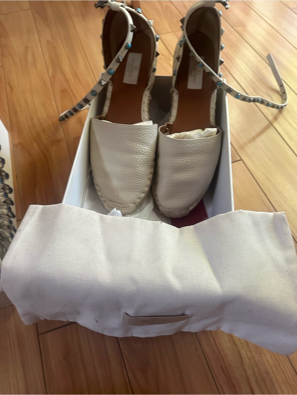 Valentino branded espadrilles size 9 ivory - Picture 2 of 6